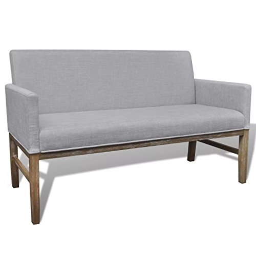 Banco de Jardim TECIDO VIDAXL (Cinzento Claro - Poliéster - 140 x 85 cm) vidaXL - Sofás - cinzento claro, poliéster, 140x85 cm