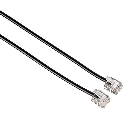 Cabo de Alimentação HAMA (RCA - RCA - 6 m - Preto) Hama - Cabos de telefone - 6m, masculino-masculino, preto, 6p4c