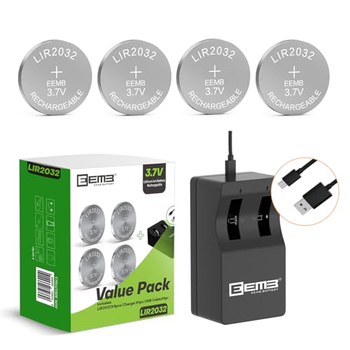 Pilha Recarregável EEMB LIR2032 (Recondicionado Como Novo) EEMB Co.,Ltd - Baterias - pilha recarregável, eemb lir2032, recondicionado como novo