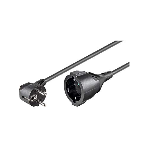 Cabo de Alimentação GOOBAY (3 m - Preto) Wentronic - Fios de extensão - 3m, macho fêmea, preto, cee 7/4