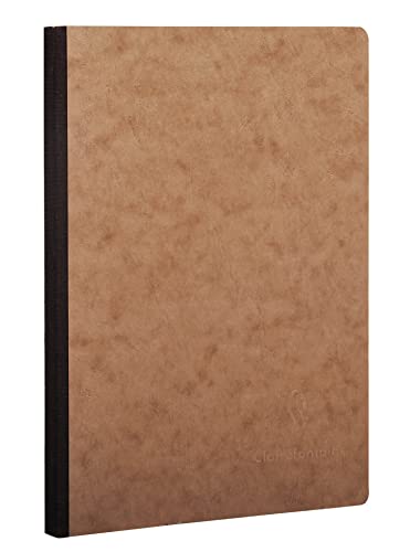 Caderno Clairefontaine Age Bag Couro Marron Quo Vadis - Cadernos e bloco de notas - caderno, clairefontaine, age bag, couro marron, escrita fluída, papel microperforado