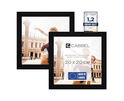 Moldura CABEL 2 Unidades (Preto - 20 x 20 cm) CABBEL - Porta-retratos - 2 unidades, madeira mdf, preto mate, 20x20 cm
