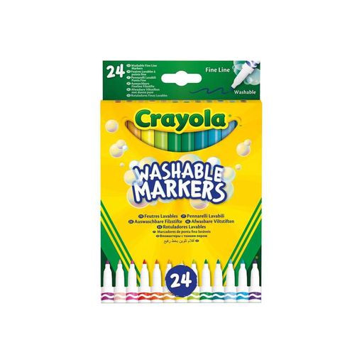 Lápis de Cor CRAYOLA Washable Super Sharp Markers CRAYOLA - Marcadores - laváveis, ponta fina, cores vivas, ventilada