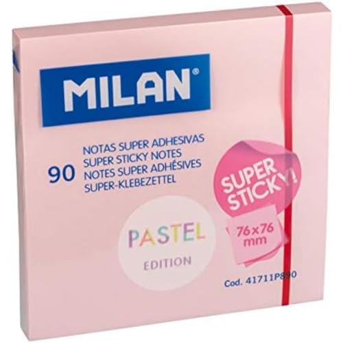 Bloco de Notas Adesivas MILAN 41711P890 (Rosa - 25 Folhas) Milan - Notas autoadesivas - adesivas, 25 folhas, rosa, removíveis