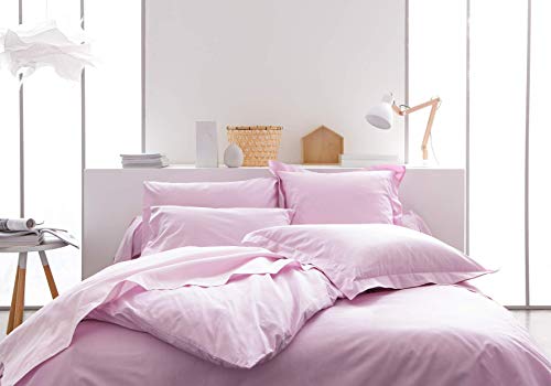 Lençol de cama 100% algodão 57 fios/cm2 - Rosa - 90 x 190 cm TODAY - Lençóis - 100% algodão, 57 fios/cm2, rosa, 90x190 cm