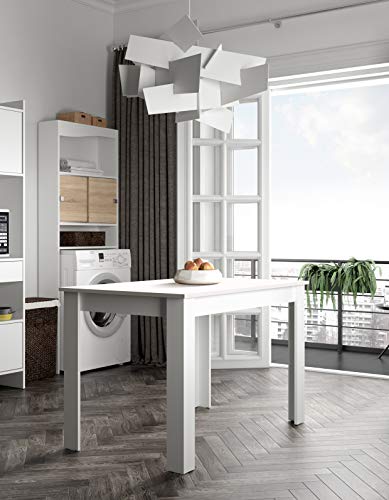 Mesa de Refeição PIMIENTA (Branco - Melamina - 110x70x74 cm) SYMBIOSIS - Mesas de cozinha e sala de jantar - branco, melamina, 110x70x74 cm