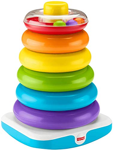 Brinquedo Didático FISHER-PRICE Pyramid Rainbow Gigant Fisher-Price - Brinquedos - 35 cm, 6 cores, sons de sinaleiros, base balouçante