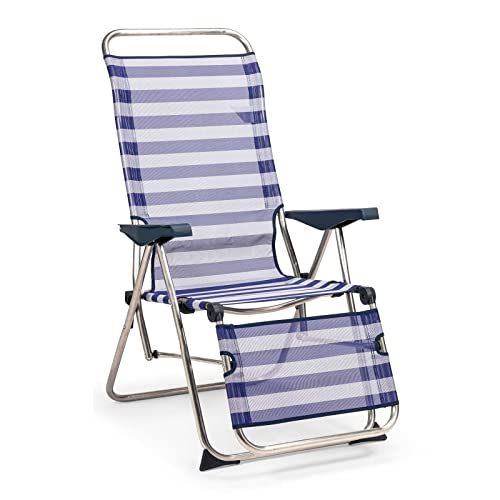 Espreguiçadeira SOLENNY (Azul - Alumínio - 198x66x109 cm) Solenny - Móveis de exterior - 198x66x109 cm, 3.05 kg, plegável, 5 posições