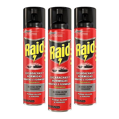 Inseticida RAID Spray (3 Unidades - 400ml) Sc Johnson - Banho e corpo - inseticida, raid spray, 3 unidades, 400ml
