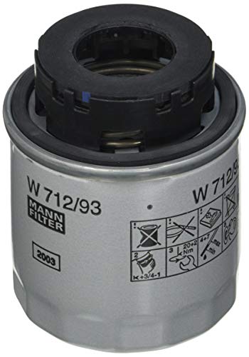 Filtro de Óleo MANN FILTER W 712/93 (1 Unidade) MANN FILTER - Circulação de óleo do motor do veículo - compatível, mercedes-benz, preto, 0.8 kg