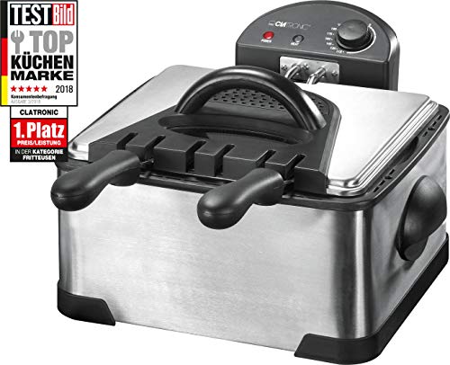 Fritadeira Clatronic FR 3195 | Aço inoxidável Clatronic - Fritadeiras - fritadeira, clatronic, inoxidável, capacidade 4l, resistentes imersos, potência 2000w