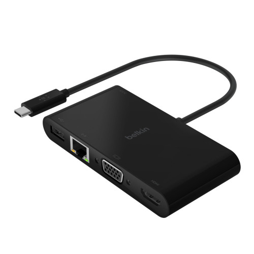 Hub BELKIN AV101BTBK (USB-C - USB 3.0 x 4 + Ethernet) Belkin - Concentradores usb e firewire - usb-c, usb 3.0, ethernet, 4 portas