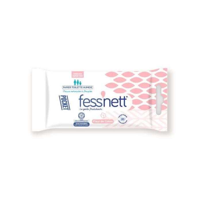 Toalhitas HIGIENIZAR Flor De Algodão 20 Unidades FESS'NETT - Toalhitas higiénicas para adultos - algodão, 20 unidades, biodegradável, fragrância floral