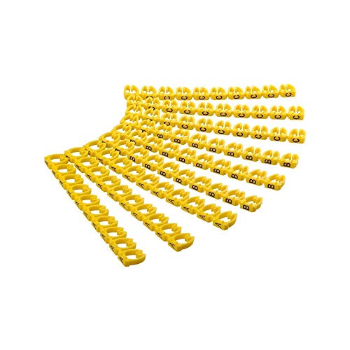 Marcador de Cabos GOOBAY 90 Peças - Amarelo Goobay - Marcadores de identificação de fios e cabos - 90 peças, amarelo, preto, transparente