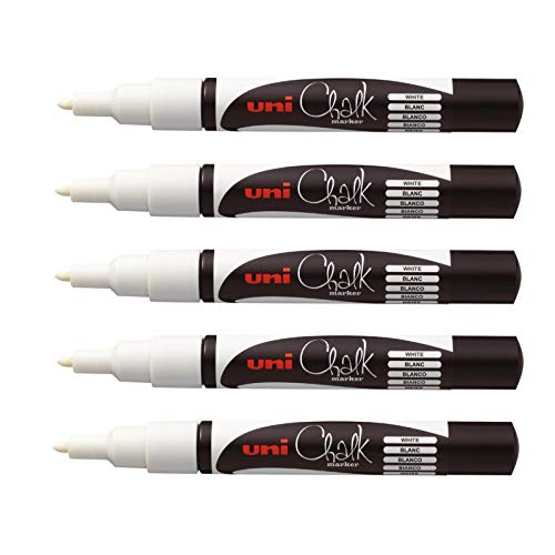 Lápis de Carvão STAEDTLER Uni Chalk (Branco - 5 Unidades) UNI-BALL - Marcadores e marcadores de texto - carvão, branco, 5 unidades