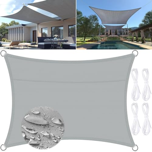 Toldo Vela POWZOO (Plástico - Cinzento - 200 x 300 cm) POWZOO - Toldos e gazebos - plástico, cinzento, 200x300 cm