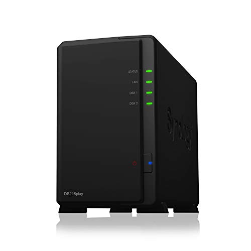 Synology DiskStation DS218play 2 Baías NAS Armada 385 1.4GHz Ethernet LAN Preto Synology - Sistemas de armazenamento de rede - 2 baías, 1.4 GHz, ethernet lan, preto