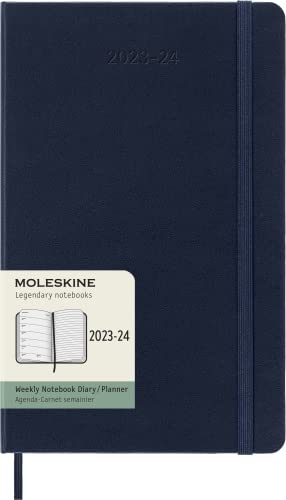 Agenda Semanal 18 Meses 2023-24 Moleskine Media Azul 
Marca:
Moleskine
 - Calendários, organizadores e planejadores - 18 meses, 2023-24, página da semana, apontamentos, capa cartonada