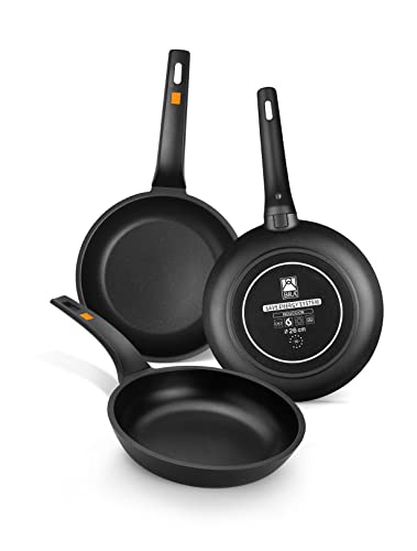 Conjunto de Panelas BRA Efficient (Alumínio - Preto) Isogona - Utensílios de cozinha - alumínio, preto, antiaderente