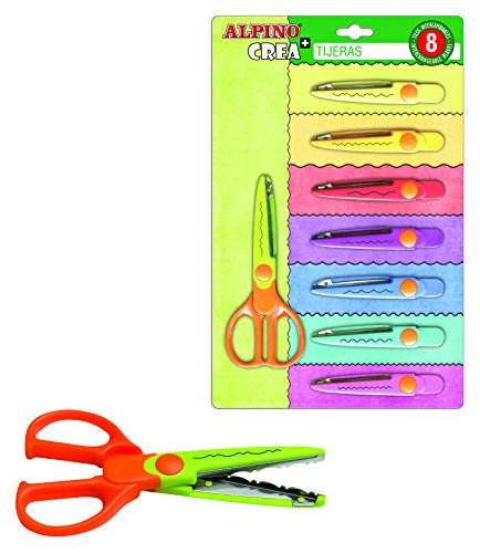 Conjunto de Tesouras ALPINO PT0030 (8 peças) Alpino - Ferramentas de corte e relevo para artesanato - tesouras, filos, inox