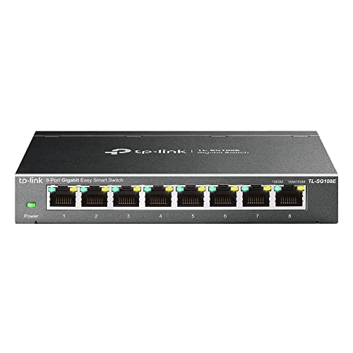 Switch TP-LINK TL-SG108E (8 Portas Gigabit) TP-Link - Concentradores e comutadores - 8 portas, gigabit, vlan, qos