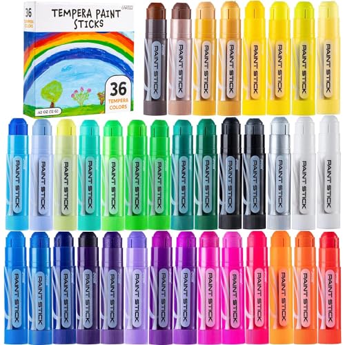 Conjunto de 36 Canetas de Tempera Laváveis JOYIN JOYIN - Meios de pintura - 36 canetas, tempera lavável, cores não tóxicas, 24 cores clássicas