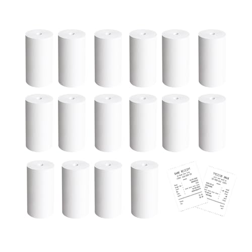 Rolo de papel térmico 57x30mm 16 rollos PIWOSGOL - Rolo de papel para recibos e máquinas de adição - papel térmico, 57x30mm, 16 rollos