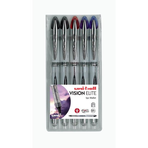 Caneta de Tinta Permanente UNI BALL Vision Elite UB-200 (Azul) UNI-BALL - Canetas - tinta permanente, traço médio, resistente à água, inox