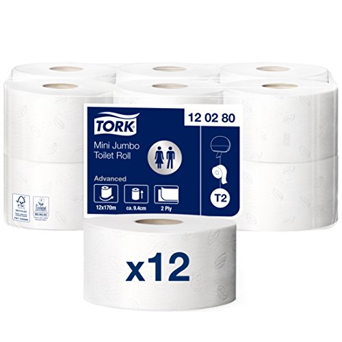 Tork Mini Jumbo Higiene Individual 2 Camadas Tork - Papel higiênico - mini, jumbo, higiene individual, 2 camadas
