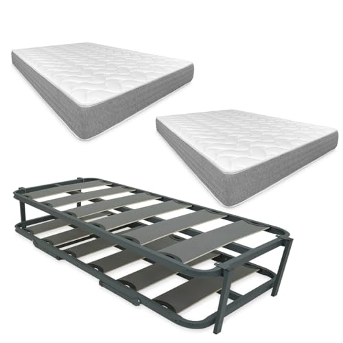 Sommier DUÉRMETE ONLINE Complete com 2 colchões de viscoelástica (Inverno/Verão) + cama de nido reforçada Duérmete Online - Camas e estruturas de cama - sommer, duermete, viscoelástico, inverno-verão, cama nido