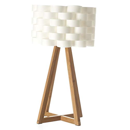 Candeeiro de Mesa de Madeira e Bambu com Ecrãs de Tecido atmosphera - Luminárias Decorativas - madeira, bambu, ecrãs de tecido, lâmpada e14