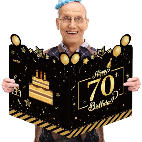 Livro de Visitas de Ouro Preto 63X40Cm Grande GoldRock Happy Birthday Feko - Cartões de cumprimentos e de nota - livro de visitas, ouro preto, 63x40cm, papel, capa preta