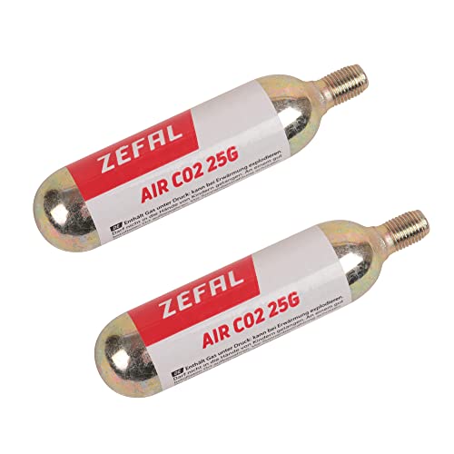 ZEFAL Blister 2 Co2 25Gr com Rosca Cartucho e Acessórios Inflado Zefal - Munição - 25g, rosca, alta pressão, inflador
