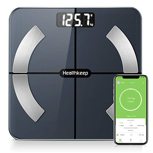 Balança Digital para Casa de Banho HOMCOM Preto Healthkeep - Balanças de peso corporal - digital, casa de banho, preto