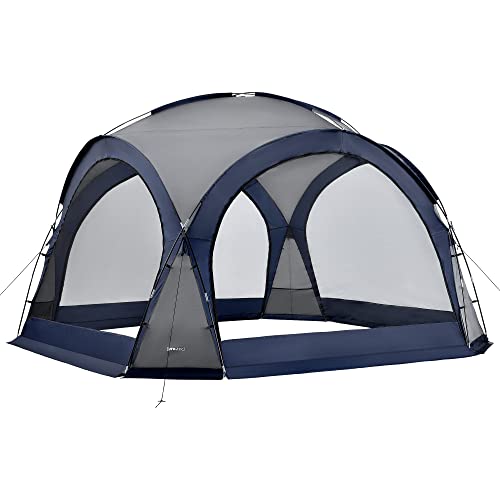 Pérgola PROTEC com Iluminação Solar (Azul - Algodão e PVC - 3.45x3.45x2.47m) Pro-Tec - Móveis de exterior - pérgola, iluminação solar, azul, algodão, pvc