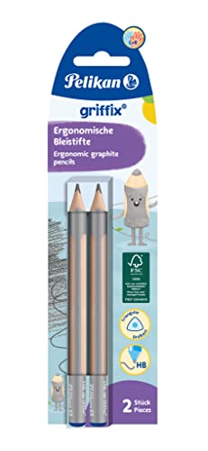 Lápis de Carvão PELIKAN Griffix Jumbo (Multicor - 2 Unidades) Pelikan - Lápis - multicor, 2 unidades, madeira FSC, ergonômico