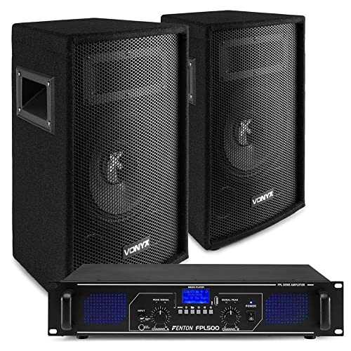 Kit de Sistema de Áudio VONYX SL8 + Amplificador com Leitor Mp3 e Bluetooth Tronios B.V. - Alto-falantes - kit áudio, vonyx sl8, amplificador, leitor mp3, bluetooth