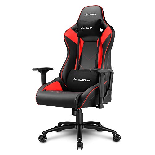 Cadeira Gaming SHARKOON Elbrus 3 (Até 150 kg - Elevador a Gás Classe 4 - Vermelho) Sharkoon - Cadeiras de jogos - gaming, até 150 kg, elevador a gás classe 4, vermelho