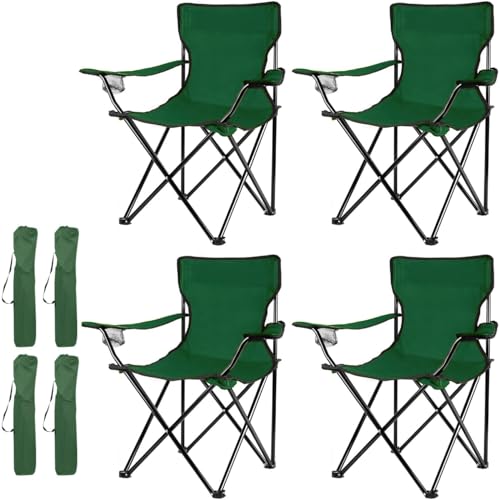 Conjunto de 4 Cadeiras Dobráveis AZOREX Verde AZOREX - Cadeiras - 4 cadeiras, dobráveis, verde, metal, acolchoado