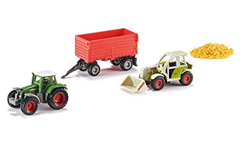 Conjunto de brinquedos agrícolas Siku SIKU - Veículos de brincar - trator, carregadora, saco de fertilizante, remendo, cabine removível