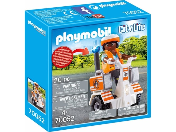 Playmobil 70052 Skateboarder Rescue (Jogos de Construção) PLAYMOBIL - Conjuntos de brinquedos - skateboarder, rescue, médico de emergência, equipamento médico, luz de sinalização