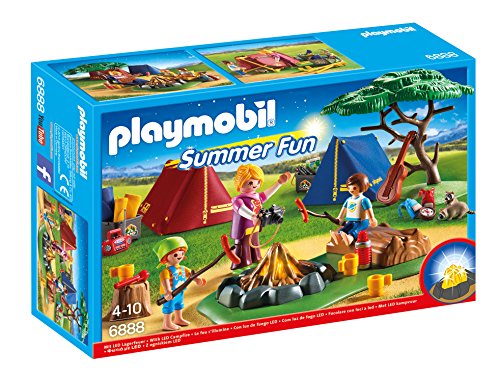 Playmobil Summer Fun 6888 Campismo com Foguete Led (Idade Mínima Recomendada: 4 anos) PLAYMOBIL - Conjuntos de brinquedos - foguete led, tendas, figuras, sacos de dormir