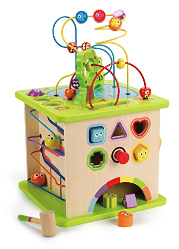 Cubo de Brincar HAPE Country Critters (Idade Mínima Recomendada: 3 anos) HAPE - Brinquedos de atividade para bebês - materiais naturais, 5 lados, idade mínima 3 anos