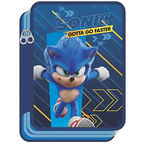 Estojo para Canetas GIOVAS Sonic (Azul - 20 cm) SEGA - Organizadores de mesa - estojo, canetas, Sonic, azul, 20 cm