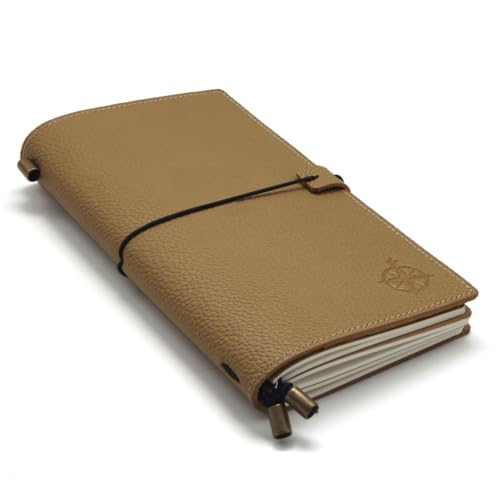 Caderno de Viagem em Pele com Bolsas de Alcachofa Wanderings - Calendários, organizadores e planejadores - pele, bolsas de alcachofa, 90 páginas