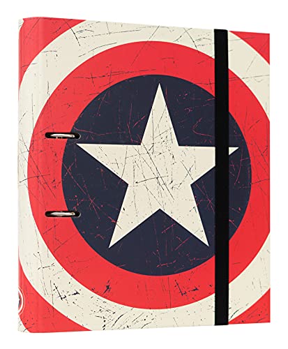 Pasta CAPTAIN AMERICA Shield (2 Unidades) ERIK - Pastas Organizadoras - resistente, documentos, anéis, escola
