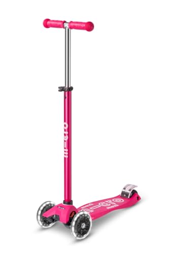 Trotinete MICRO Deluxe Led (Rosa - 90x50x40cm) Micro Mobility - Patinetes elétricos - ajustável, luz LED, suportes, moderna