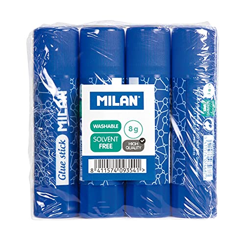 Pack 4 Barras de Cola Adesiva MILAN 8 G FACTIS, S.A. - Adesivos e ímãs para artesanato - cola adesiva, barra média, multiusos, sem dissolventes