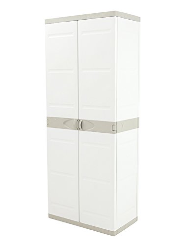 Armário de Cozinha TITANIO Plastiken | 70x44x176 cm - Cinza Plastiken - Armários de armazenamento e armários de bloqueio - 4 prateleiras, 2 portas, resistente, cinza