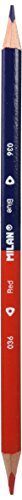 Lápis MILAN 12 Unidades Azul e Vermelho (Azul - 3,5 x 1,6 cm) Milan - Lápis - borracha, escolar, profissional, 12 unidades